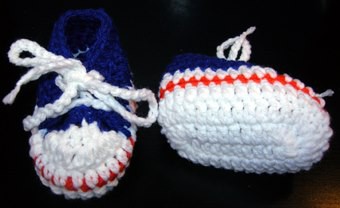 Scarpine jeans, in lana bicolore.